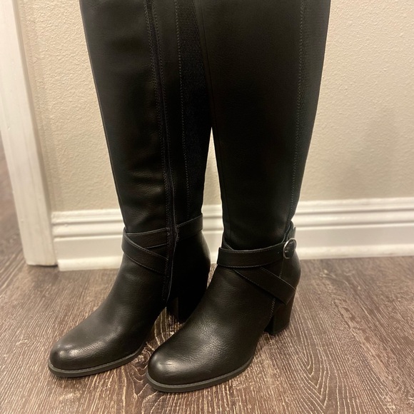 SOUL Naturalizer Triya Black Knee High Heeled Boots 8.5M - Picture 2 of 11